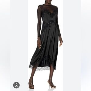 Elegant Black Lace Midi Dress